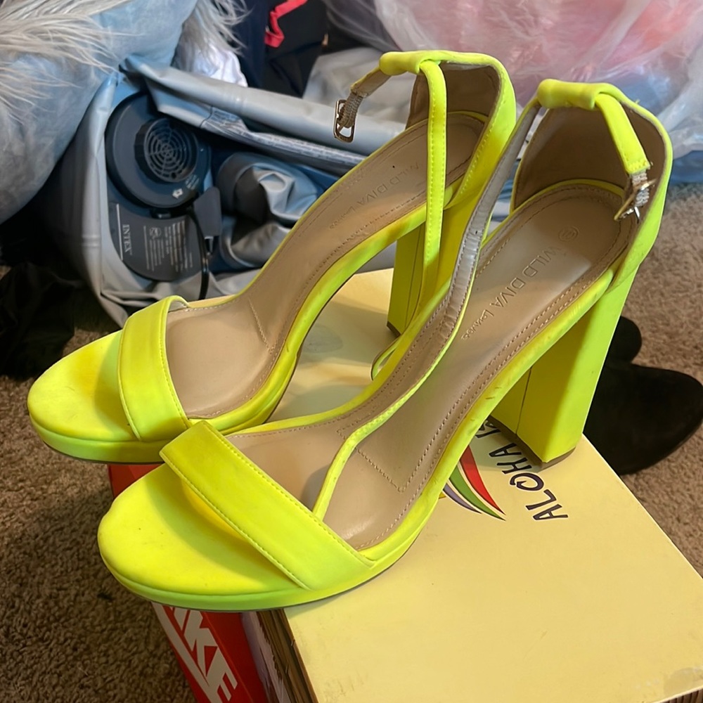 Lime Green High Heels .